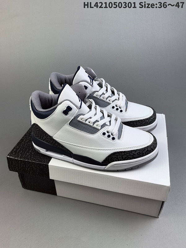 105  Air Jordan 3 Retro "White Navy" 灰蓝水货号CT8532-140HL421050301 Size:3647