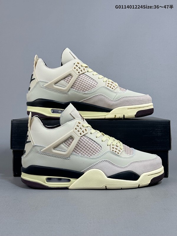 14036-47.5半 A Ma Maniere x Air Jordan 4 Retro "Violet Ore" 联名白棕货号FZ4810-200