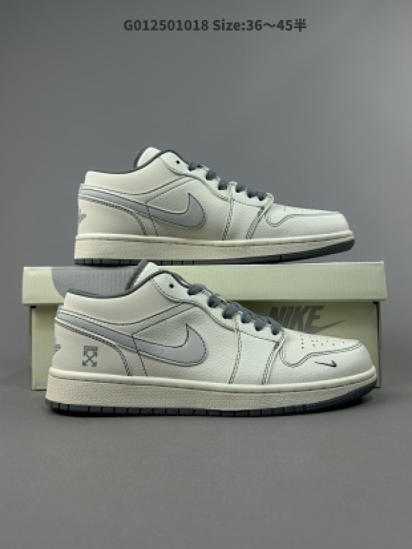 Off White x Air Jordan 1 Low OW x AJ1 低帮 联名米白灰 AJ1 乔丹1代 aj1 乔1 低邦 联名米白灰 乔丹篮球鞋系列 货号CF3688-022