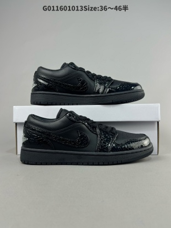 公司级 耐克Air Jordan 1 Low  Black Croc  AJ1乔丹一代低帮经典复古文化休闲运动篮球鞋货号HJ7743-010