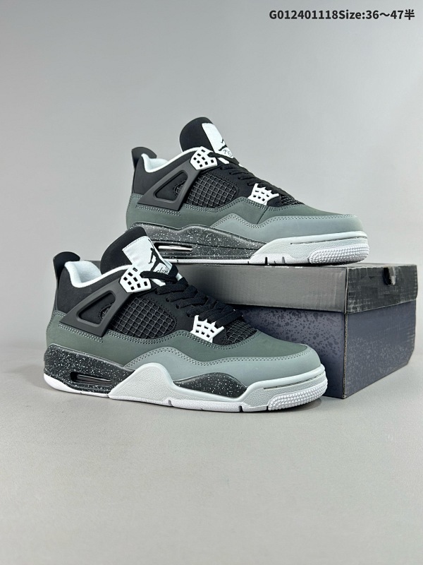 24036-47.5半    Air Jordan 4 Retro "Pear Pack" 2024复刻 恐惧限定 黑白 AJ4 乔丹4代货号FQ8138-0022024版