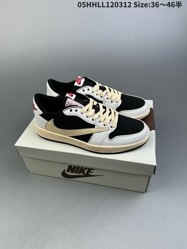150 Travis Scott x Air Jordan 1 Low 低帮 白黑倒勾联名 AJ1 乔丹1代货号DM7866-162  05HHLL120312 Size:3646半