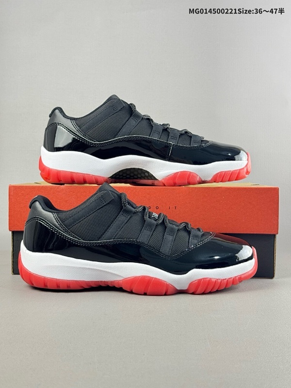 45036-47.5半   Air Jordan 11 Retro Low "Bred" 低帮 复刻黑红 AJ11货号FV5104-006