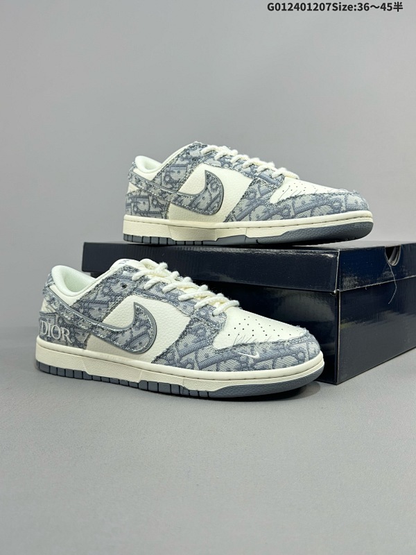 25036-45半 定制球鞋 Dior x Nike Dunk SB Low 迪奥 x 耐克 SB 低帮 联名灰白牛仔货号YX5066-247