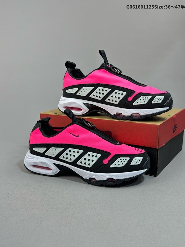 16036-47半 CDG x Nike Air Max Sunder Max SP 熊猫 织物二层绒面皮皮革 潮流运动 防滑耐磨轻便 低帮 生活休闲鞋货号ST6636-005