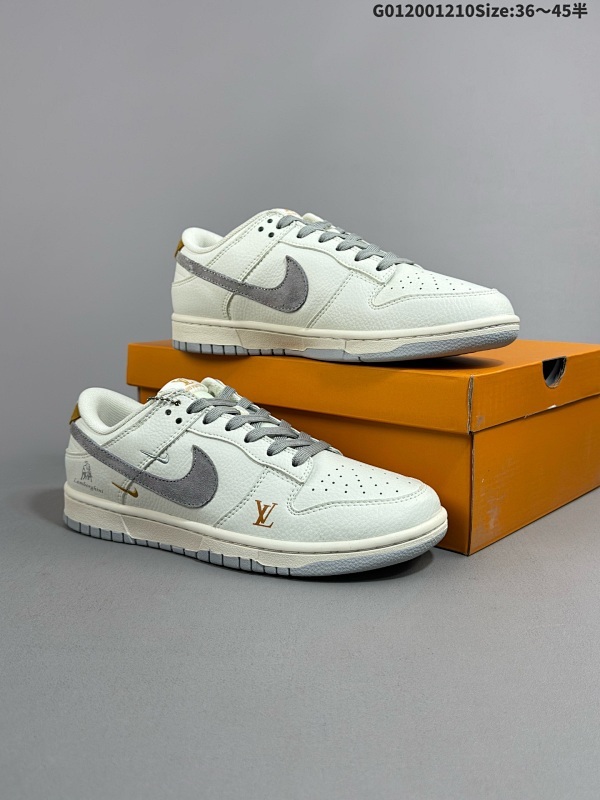 20036-45半 定制球鞋 Louis Vuitton x Lamborghini x Nike Dunk SB LowSB 低帮 三方联名 LV联名白灰黄货号FC1688-191