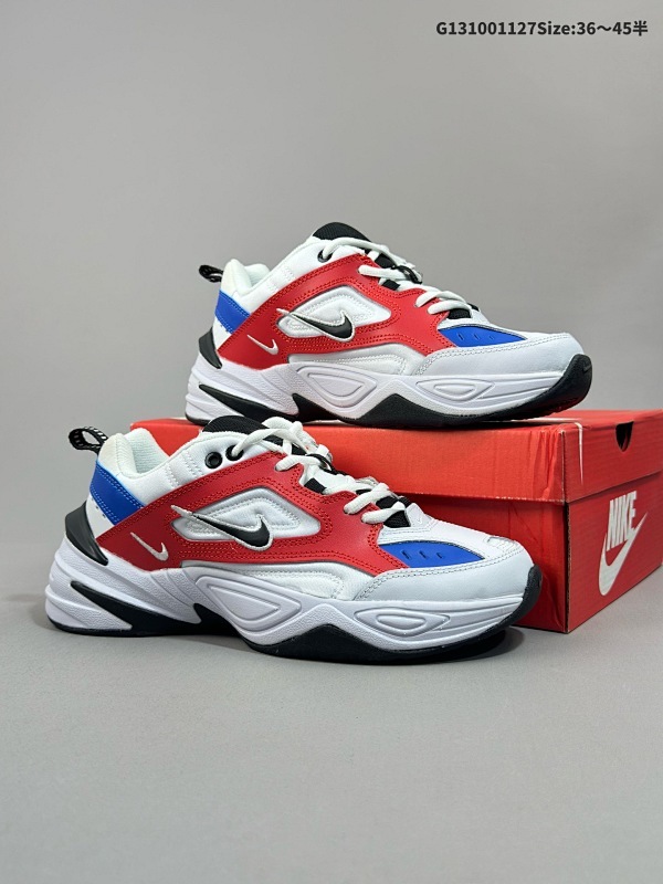 10036-45半 耐克 Nike M2K Tekno 男女子运动鞋厚底老爹鞋经典复古休闲慢跑鞋货号AV4789-100