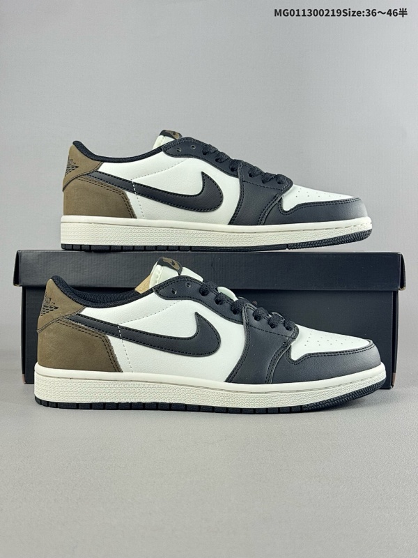 13036-46半 Air Jordan 1 Low OG "Mocha" 低帮 黑白棕 AJ1货号CZ0790-102