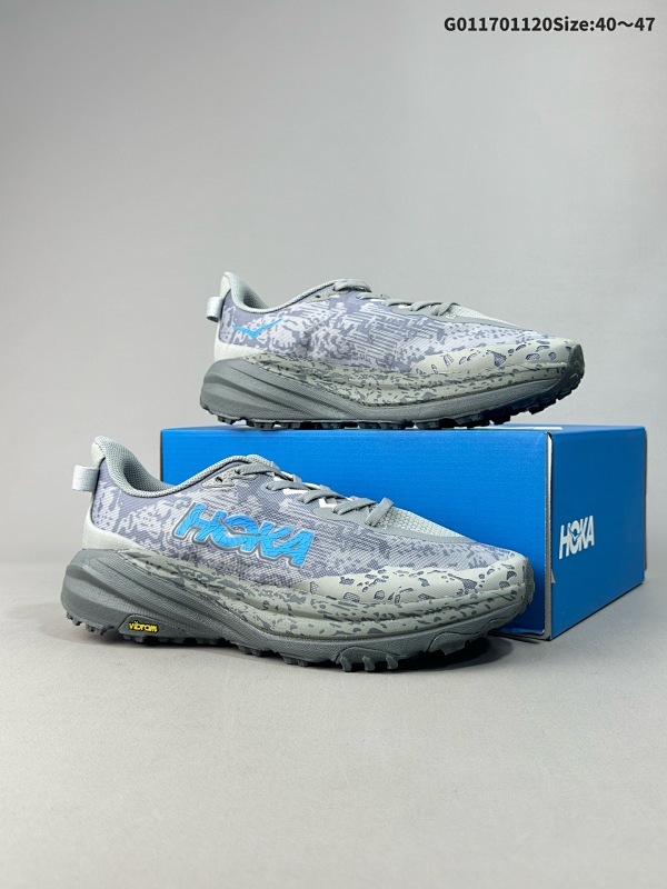 17040-47 HOKA ONE ONE Speed Goat 6 飞速羚羊6 低帮 灰蓝 飞速羚羊系列的第六代越野跑鞋运动鞋货号1147791-GCG