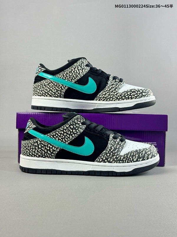13036-45半 Nike Dunk SB Low Pro "clear jade" 耐克 SB 低帮 黑白蒂芙尼灰大象爆裂纹货号BQ6817-009