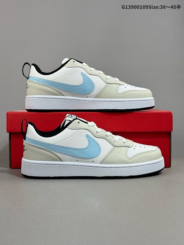 9036-45半集合 耐克 NIKE COURT BOROUGH LOW 低帮百搭透气休闲运动板鞋货号:DV5456-10