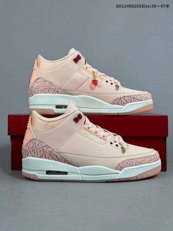 24036-47.5半 Air Jordan 3 Valentine's Day WMNS 浅粉情人节 AJ3 乔丹3代货号HJ0178-600