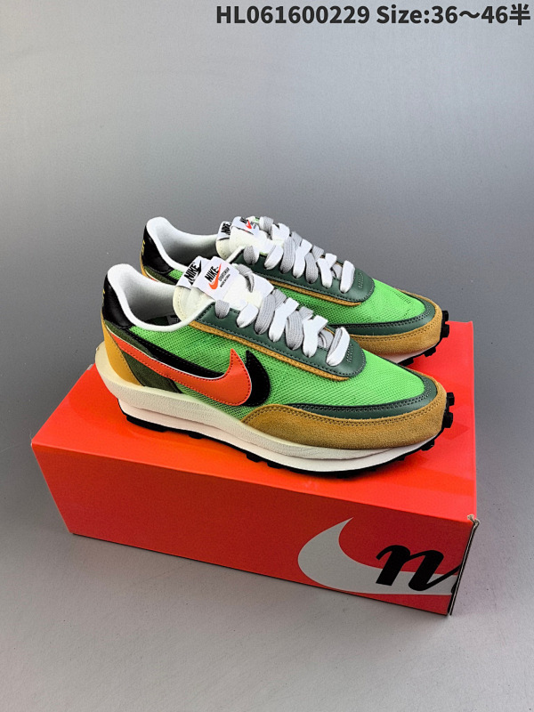 160 公司级日式解构美学联名SACAI x NIKE LDV Waffle重叠设计前卫华夫变形休闲慢跑鞋透吸浅灰深灰白BV0073-300  ID:HL061600229 Size:3646半