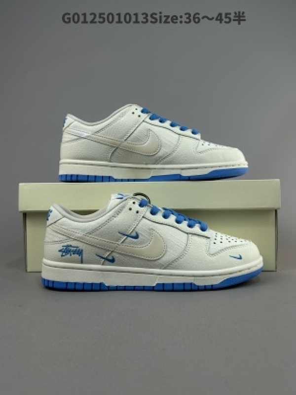Stussy x Nike Dunk SB Low 斯图西 x 耐克 SB 低帮 联名白蓝帆布 货号KK1888-014