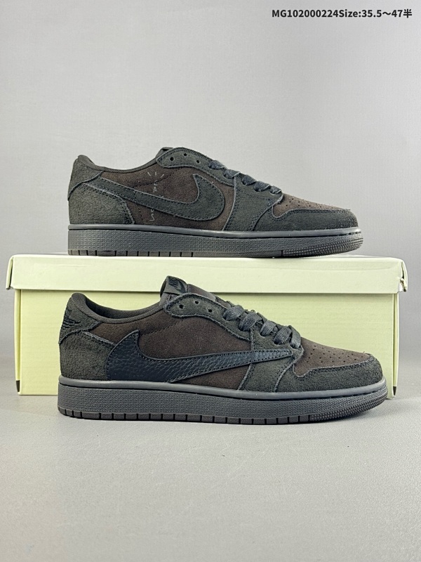 20035.5-47.5半集合一 Travis Scott x Air Jordan 1 Low "Velvet Brown" 低帮 AJ1 乔丹1代