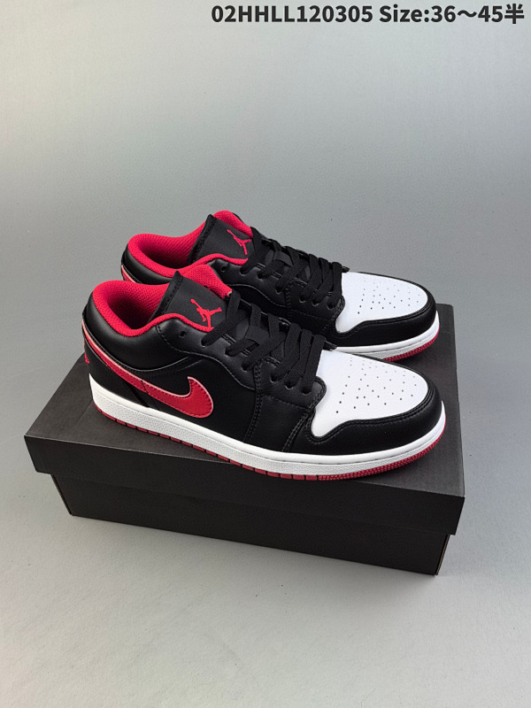 120头层带半码 Air Jordan 1 Low "White Toe" 低帮 小黑02HHLL120305 Size:3645半男货号553558-063 女货号553560-063