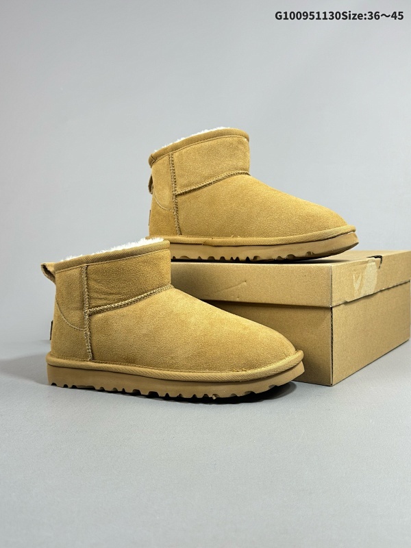 9536-45    UGG Classic Ultra Mini 周冬雨 王一博同款 薄底短款雪地靴 小红书爆款 羊毛一体迷你短靴 优选翻毛皮鞋面 手感细腻 羊毛内里