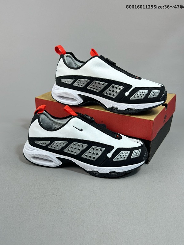 16036-47半 CDG x Nike Air Max Sunder Max SP 熊猫 织物二层绒面皮皮革 潮流运动 防滑耐磨轻便 低帮 生活休闲鞋货号ST6636-005