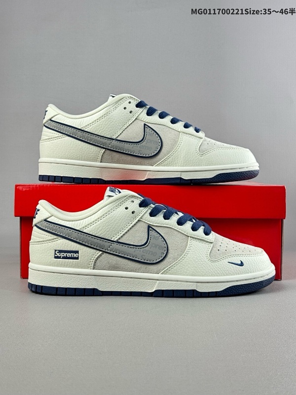 17035.5-46半 定制球鞋 Supreme x Nike Dunk SB Low Sup x 耐克 SB 低帮 联名灰白蓝货号XX2025-168