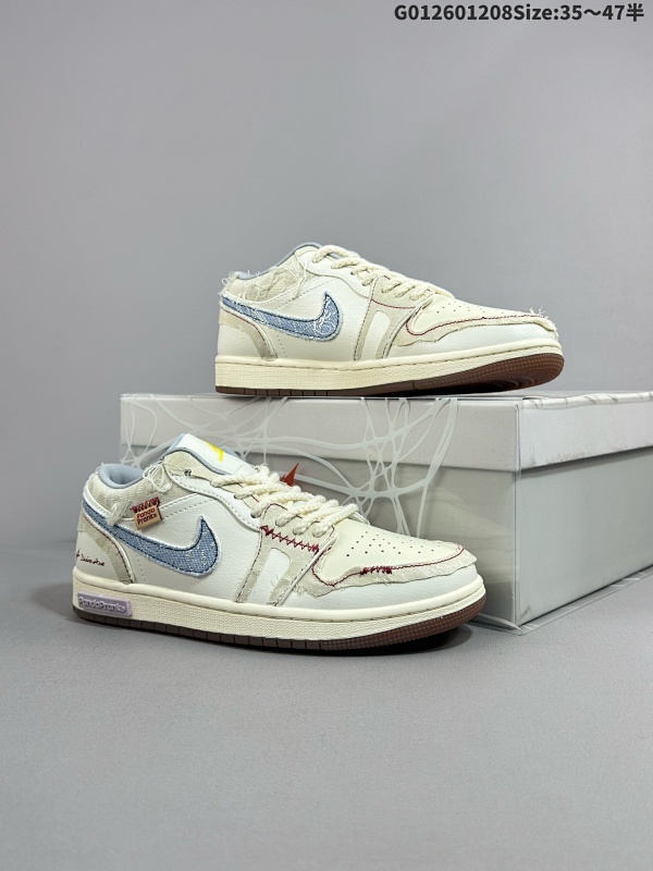 26035.5-47.5半 特殊大礼盒[定制球鞋]  Air Jordan 1 Low 低帮 连理枝 AJ1 乔丹1代 aj1 乔1 低邦 引线牵梦米蓝货号FZ5046-041