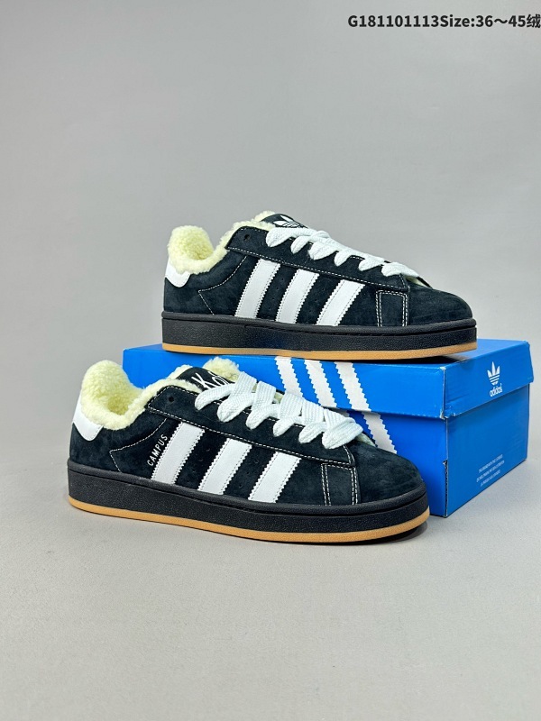 110 36-45 加绒款时尚不畏严寒真标阿迪达斯Adidas Originals Campus 00s系列 面包风经典复古低帮百搭休闲运动板鞋 货号:HQ8708