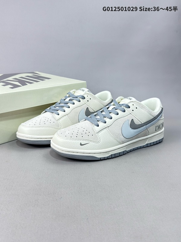 25036-45半 定制球鞋 Dior x Nike Dunk SB Low 迪奥 x 耐克 SB 低帮 迪奥联名 米白灰双勾货号XD6188-042