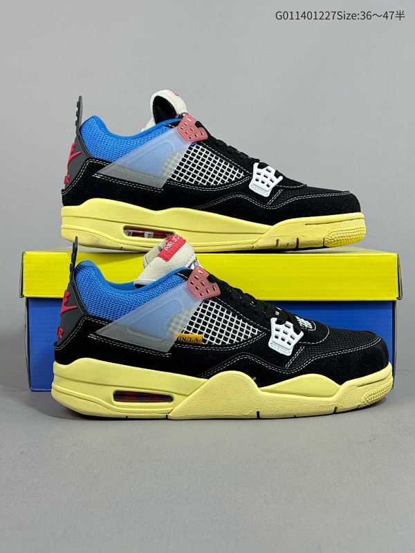 14036-47.5半 Union x Air Jordan 4 Retro SP "Off Noir" 联盟骑士 AJ4 乔丹4代 aj4 乔4 黑水饺 乔丹篮球鞋系列货号DC9533-001