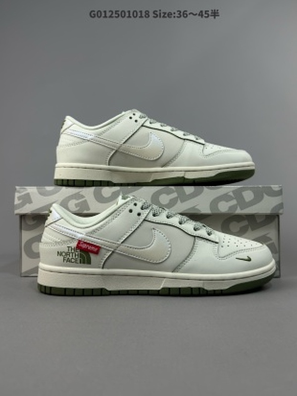 The North FACE x Supreme x Nike Dunk SB Low 北面 x Sup x 耐克 SB 低帮 三方联名米白绿 定制球鞋货号XX2025-638