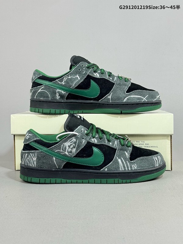 12036-45半 There Skateboards x 耐克Nike  SB Dunk Low 涂鸦艺术风格 联名款 SB低帮休闲板鞋 HF7743-001