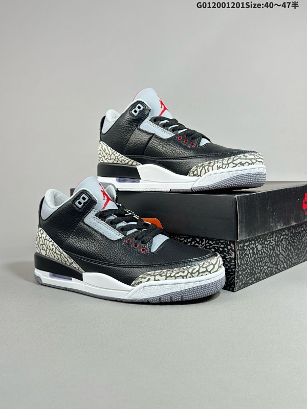 20040-47半 Air Jordan 3 Retro "Black Cement Reimagined"复刻黑水泥 乔丹篮球鞋系列 货号DN3707-010