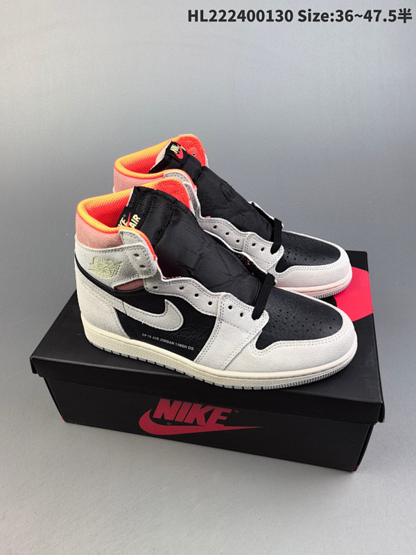 240头层带半码 Air Jordan 1 Retro High OG "Neutral Grey" 高帮 灰橘 HL222400130 Size:36~47.5半货号555088-018