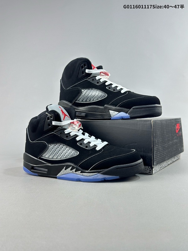 16040-47.5半 Air Jordan 5 Retro "Black Metallic Reimagined" 高帮 2025复刻 黑银 AJ5货号HF3975-0012025版