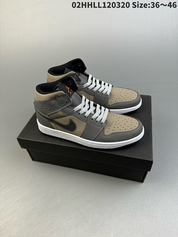 120超a Air Jordan 1 Mid "Halloween" 中帮 暗灰色 AJ1 乔丹1代 02HHLL120320 Size:3646货号FQ8338-017