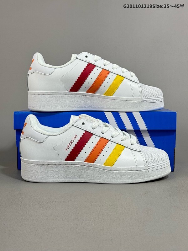 11035.5-45半 真标Adidas Originals Superstar XLG 贝壳头系列低帮厚底松糕经典百搭休闲运动板鞋 货号:IF9122