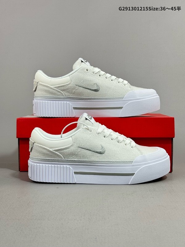 13036-45半 真标Nike 耐克 Court Legacy Lift 男女士运动鞋 运动厚底小白鞋 复古休闲鞋货号FZ2606-100