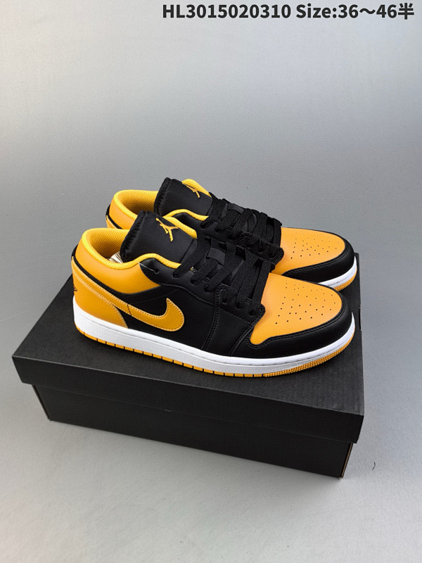 150头层带半码 Air Jordan 1 Low 低帮 黑黄脚趾 HL3015020310 Size:3646半货号553558-072