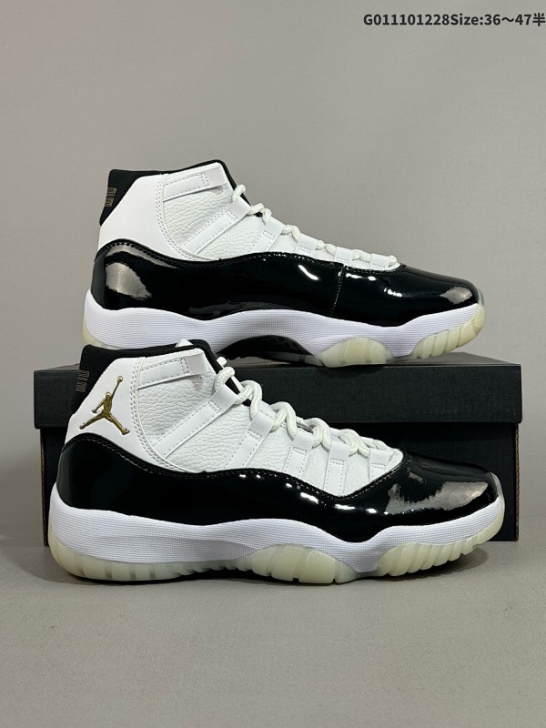 11036-47.5半 Air Jordan 11 Retro "Defining Moments" DMP 高帮 黑白金 AJ11男货号CT8012-170 女货号378038-170