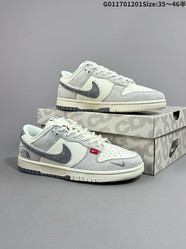 17035.5-46半 定制球鞋 The North FACE  x Nike Dunk SB Low 北面 x 耐克 SB 低帮 联名米白灰双勾货号SJ1089-009