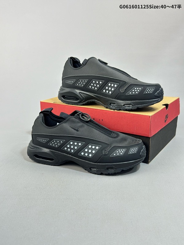 16040-47半 CDG x Nike Air Max Sunder Max SP 熊猫 织物二层绒面皮皮革 潮流运动 防滑耐磨轻便 低帮 生活休闲鞋货号ST6636-005