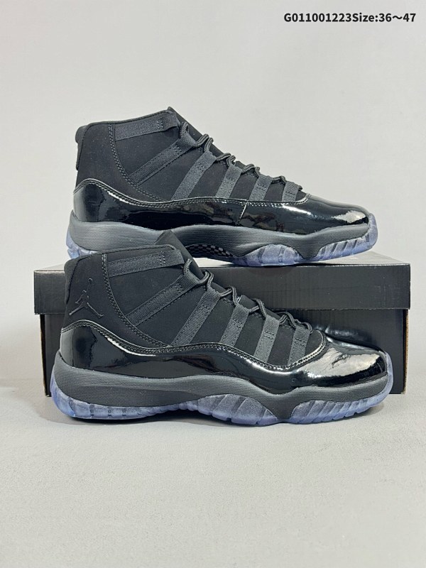 10036-47 Air Jordan 11 Retro "Cap And Gown" 高帮 黑武士 AJ11 乔丹11代 aj11 乔11 高邦 全黑 纯黑货号378037-005