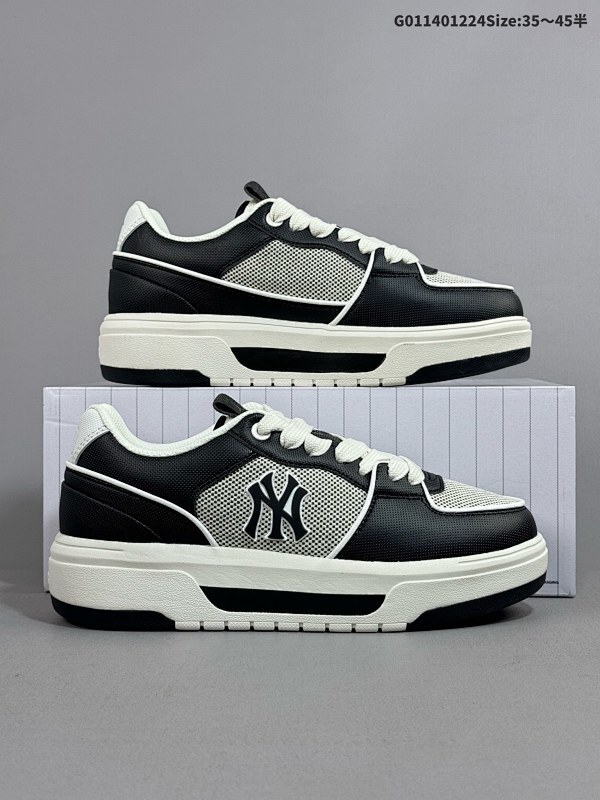 18035.5-45半   MLB Chunky Liner 低帮 黑白色 纽约洋基队皮革舒适百搭防滑减震低邦板鞋男女同款货号3ASXLSL4N-50BKS