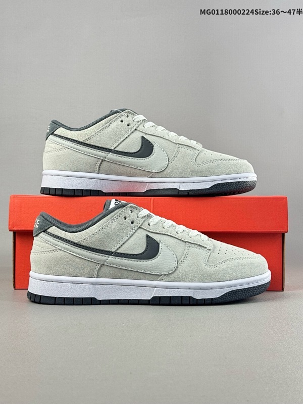 180 36-47半 Nike Dunk Low "Double Swoosh" Dunks 耐克 SB 低帮 灰黑双勾 男女同款货号HV1800-101