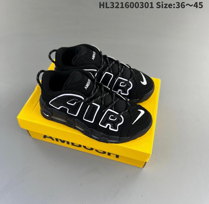 160 AMBUSH x Nike Air More Uptempo Low 大AIR皮蓬 白红货号: FB1299 001  HL321600301 Size:3645