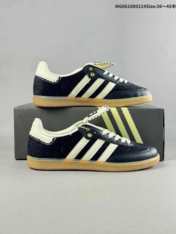 10036-45半集合 阿迪达斯 ADIDAS Wales Bonner x Adidas Originals Samba Classic"Black Pony" 桑巴舞系列绅士德训足球