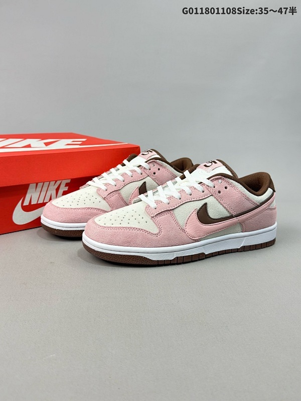 18035.5-47.5半 Nike Dunk Low "Double Swoosh" Dunks 耐克 SB 低帮 粉色双勾 男女同款柔软舒适防滑耐磨低邦板鞋 货号HV1799-161