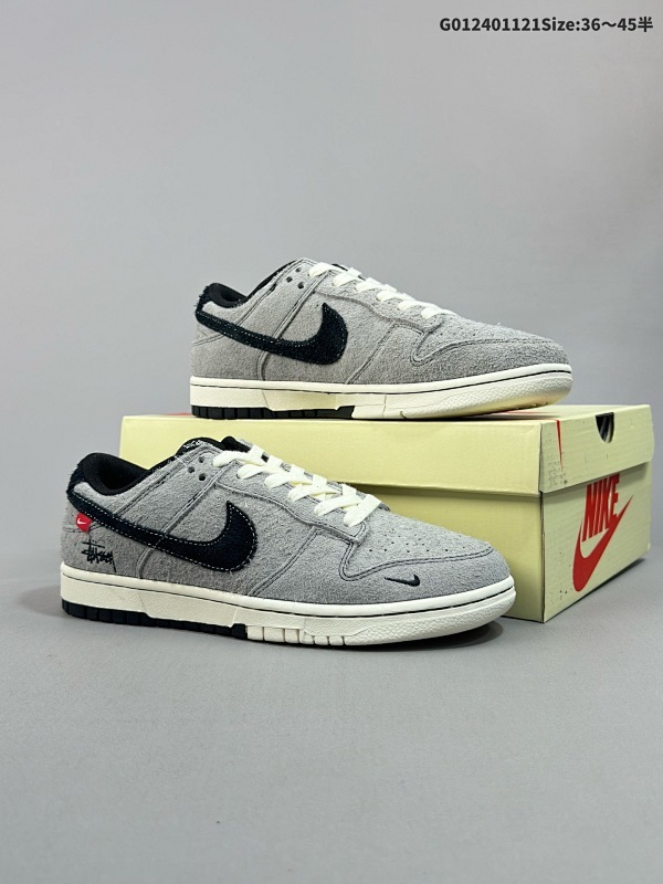 25036-45半 公司级 头层定制球鞋 Stussy x Nike Dunk SB Low 斯图西 x 耐克 SB 低帮 联名灰黑 货号MM1089-027