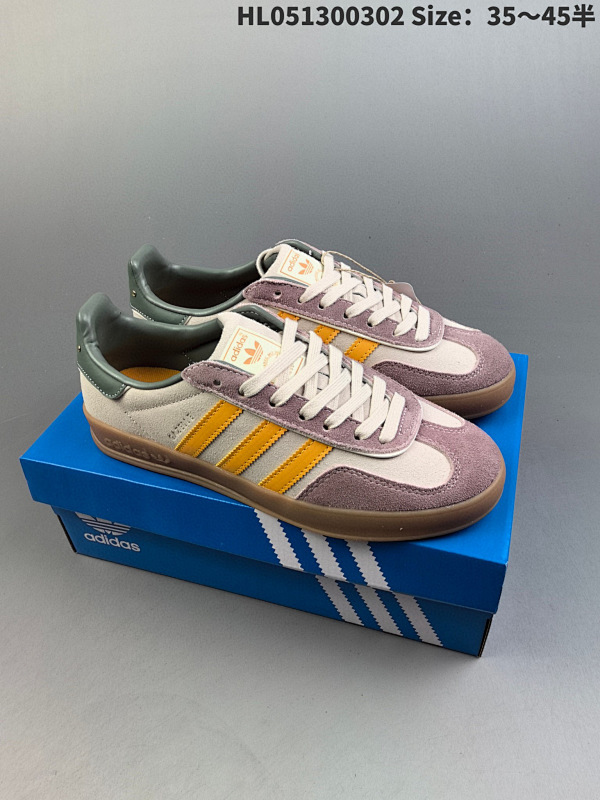 130Adidas Originals Gazelle INdoor 三叶草休闲防滑耐磨低帮板鞋HL051300302 Size3545半货号ID1007