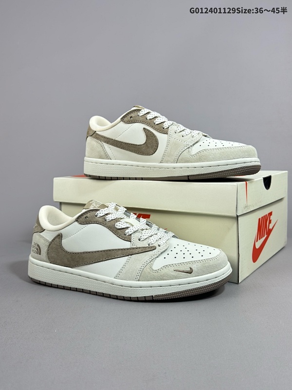 25036-45半 公司级 头层定制球鞋 The North Face x Travis Scott x Air Jordan 1 Low 北面 x AJ1 低帮货号AG3702-801