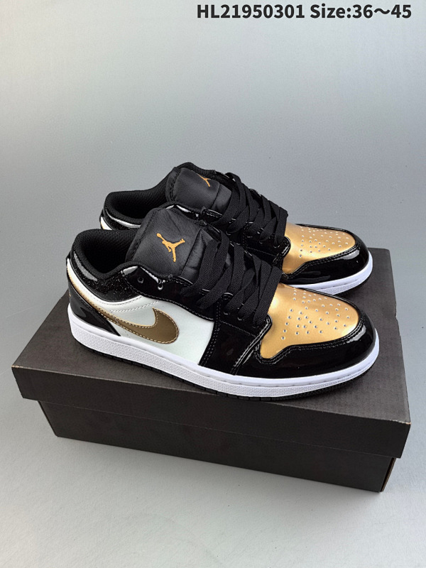 95 Air Jordan 1 Low 黑金 AJ1乔1低帮休闲板鞋 同步官方配色  原鞋原档案开发 货号DR6970 071  HL21950301 Size:3645