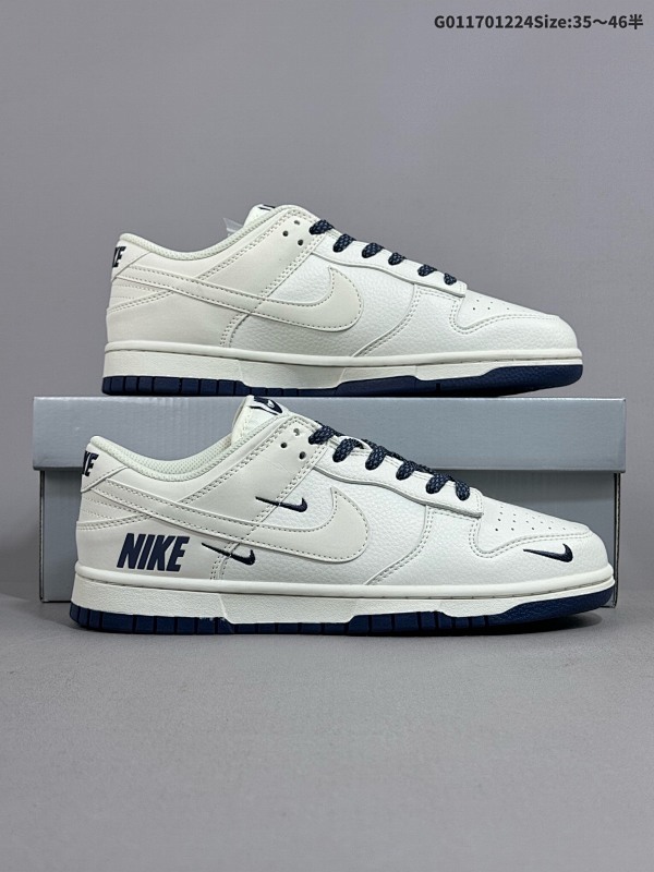 17035.5-46半 定制球鞋 Nike Dunk SB Low 耐克 SB 低帮 白藏青 鞋身以白色作为主色调货号NK5639-327